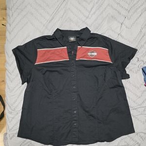 Harley-Davidson Black and Red Men's Shirt